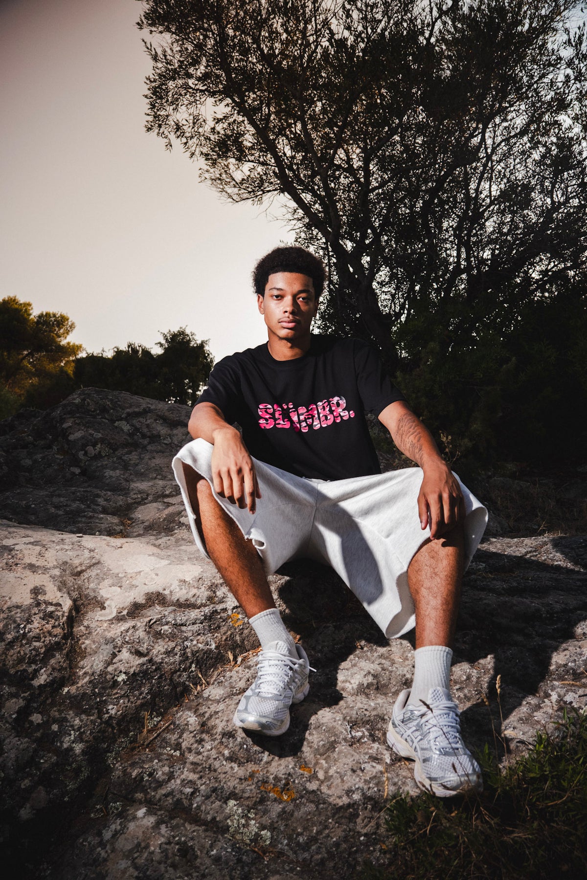 SLÜMBR - T-shirt Noir Camo rose