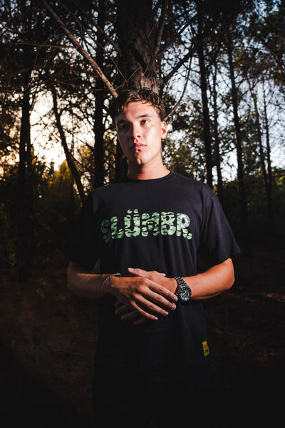 SLÜMBR - T-shirt Noir Camo vert