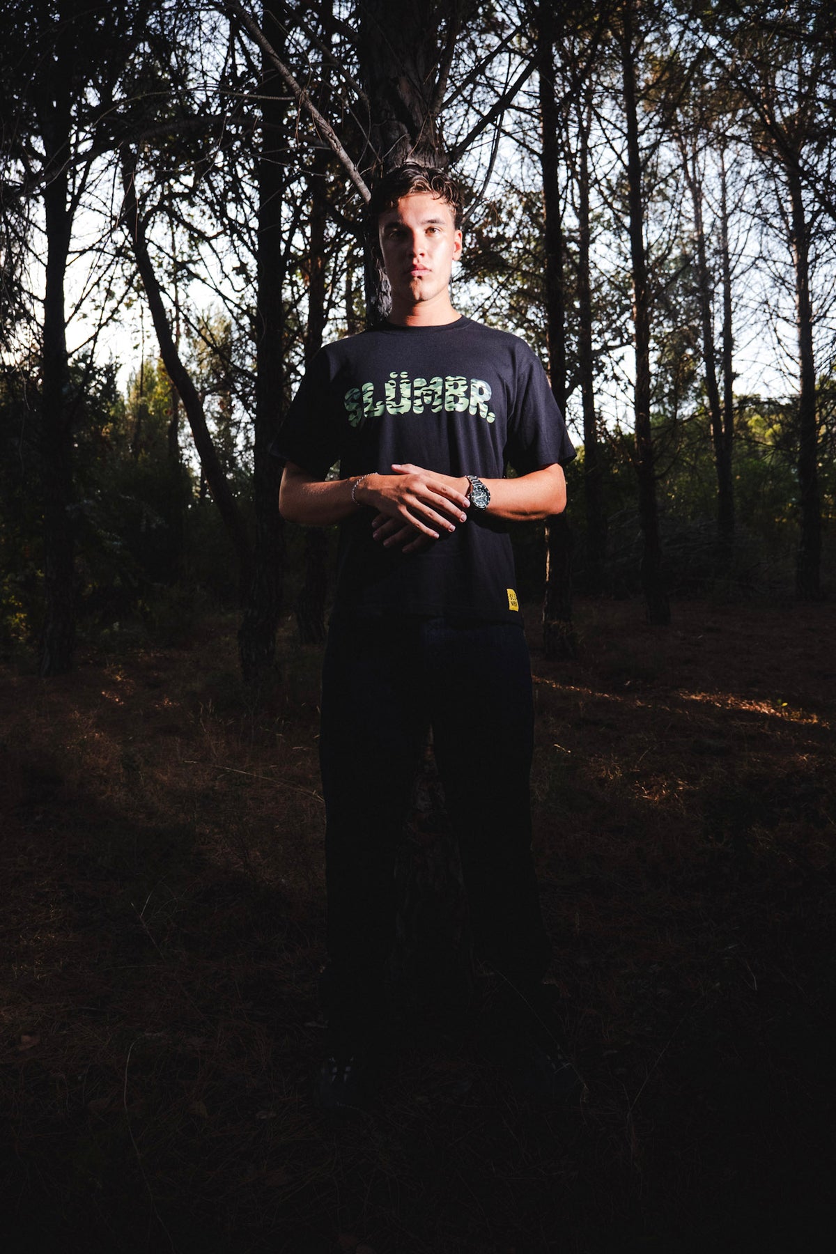 SLÜMBR - T-shirt Noir Camo vert