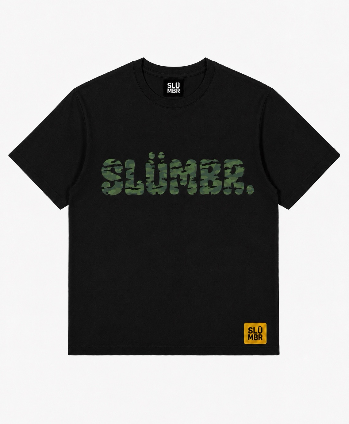 SLÜMBR - T-shirt Noir Camo vert
