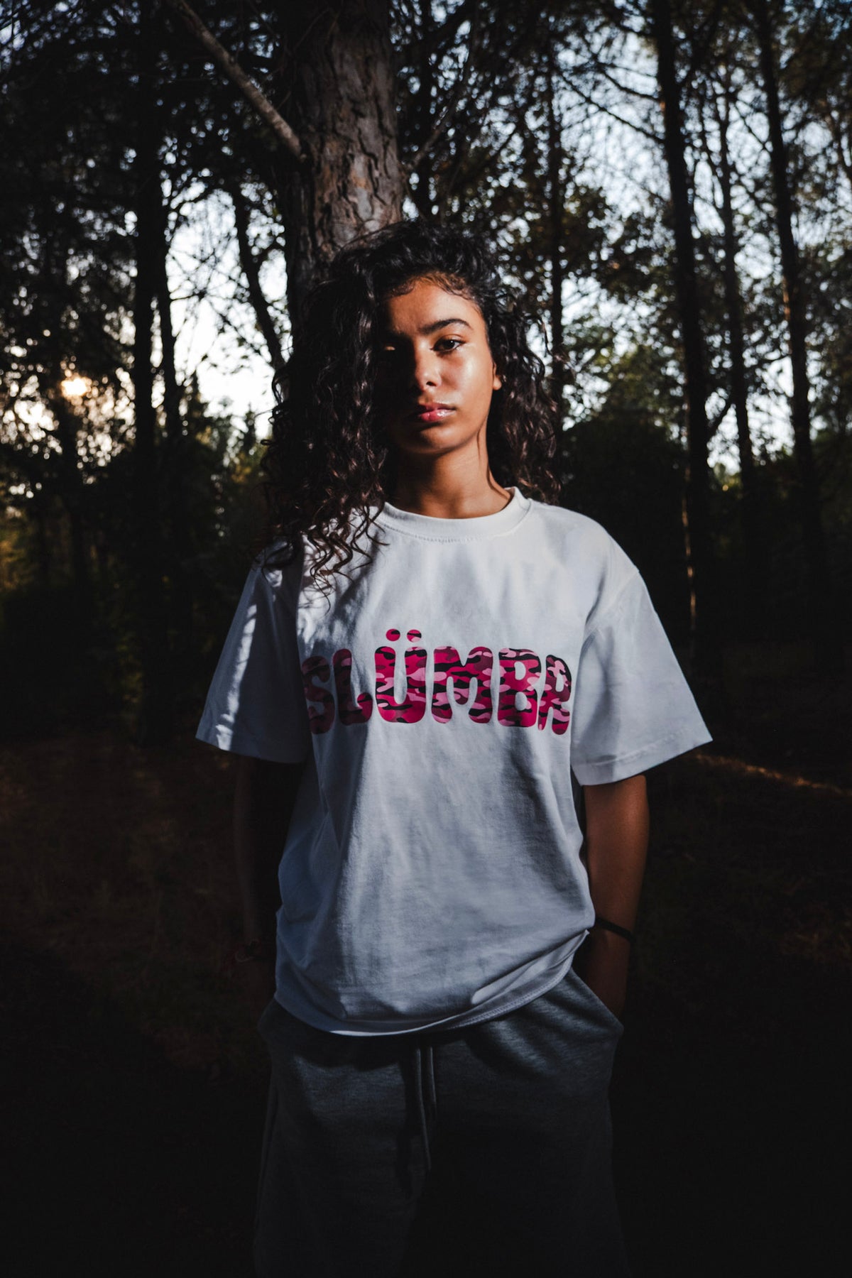 SLÜMBR - T-shirt Blanc Camo Rose