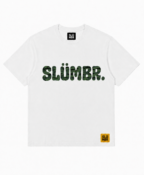 SLÜMBR - T-shirt Blanc Camo vert