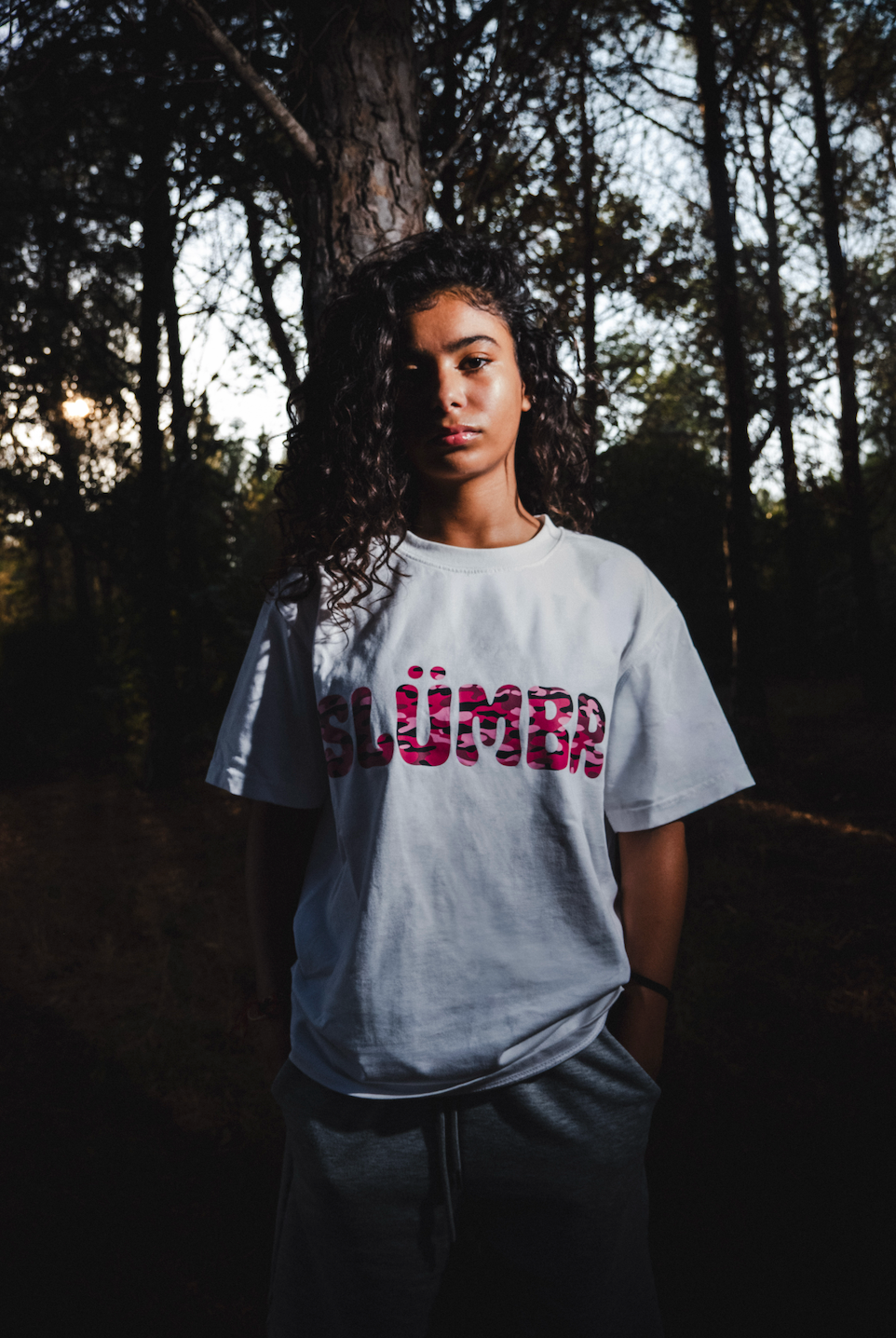 SLÜMBR - T-shirt Blanc Camo Rose
